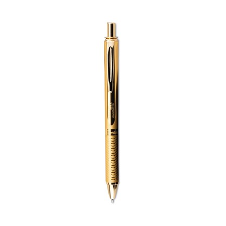 Pentel EnerGel Alloy Retractable Gel Pen, Med 0.7mm, Black Ink, Gold Barrel BL407XABX